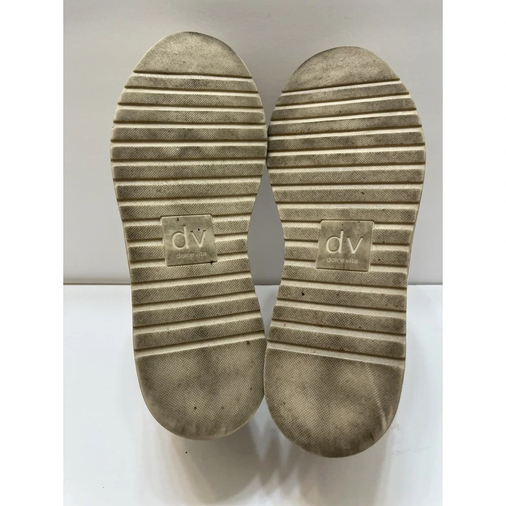 DV Dolce Vita Women's Brin Bubble Platform Sneakers Cream/Ivory Lace Up Size 8.5
